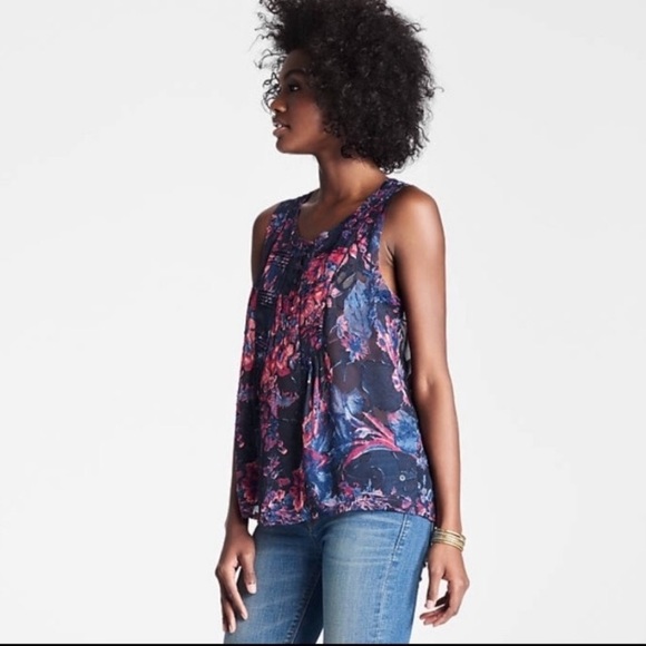 LUCKY BRAND SHEER SLEEVELESS BLOUSE - Large - Picture 4 of 5